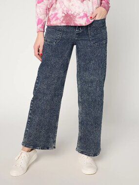 LOGO by Lori Goldstein Regular Full Length Wide Leg Jeans, Sz 18W a712478